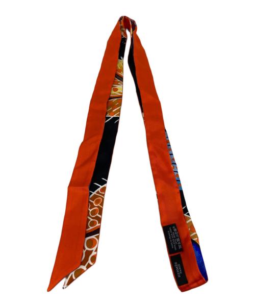 HERMES（エルメス）HERMES (エルメス) ツイリースカーフ オレンジ×ブルーの古着・服飾アイテム