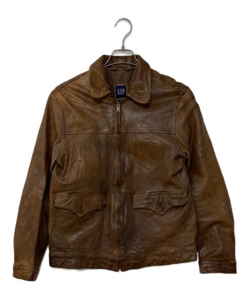 OLD GAP（オールドギャップ）OLD GAP (オールドギャップ) ジップレザージャケット ブラウン サイズ:Mの古着・服飾アイテム