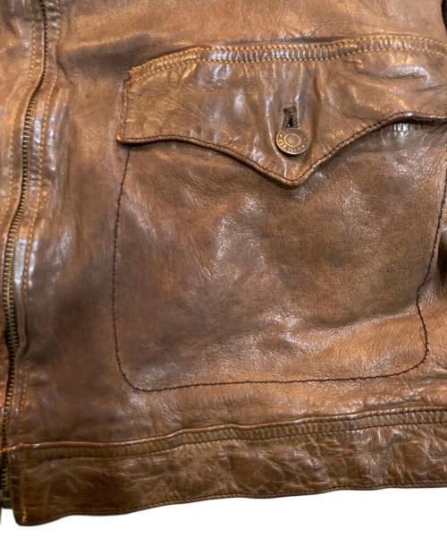 OLD GAP（オールドギャップ）OLD GAP (オールドギャップ) ジップレザージャケット ブラウン サイズ:Mの古着・服飾アイテム