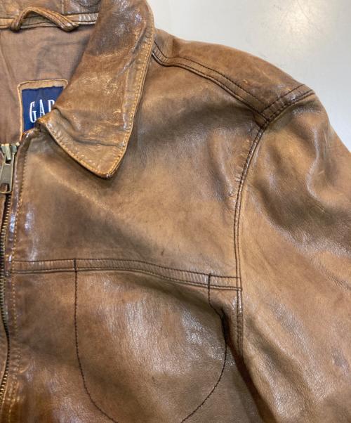 OLD GAP（オールドギャップ）OLD GAP (オールドギャップ) ジップレザージャケット ブラウン サイズ:Mの古着・服飾アイテム