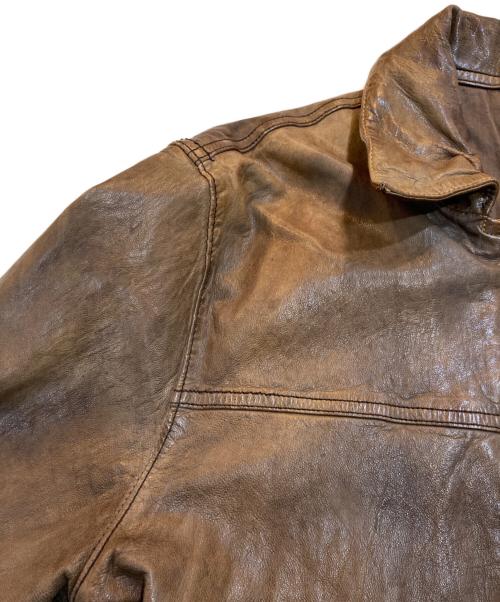 OLD GAP（オールドギャップ）OLD GAP (オールドギャップ) ジップレザージャケット ブラウン サイズ:Mの古着・服飾アイテム