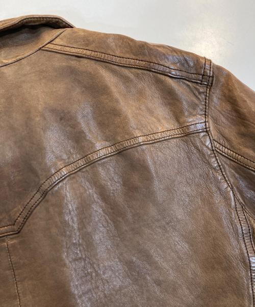 OLD GAP（オールドギャップ）OLD GAP (オールドギャップ) ジップレザージャケット ブラウン サイズ:Mの古着・服飾アイテム