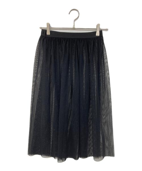 BLUE LABEL CRESTBRIDGE（ブルーレーベルクレストブリッジ）BLUE LABEL CRESTBRIDGE (ブルーレーベルクレストブリッジ) チュールレイヤードワンピース ブラック サイズ:36の古着・服飾アイテム