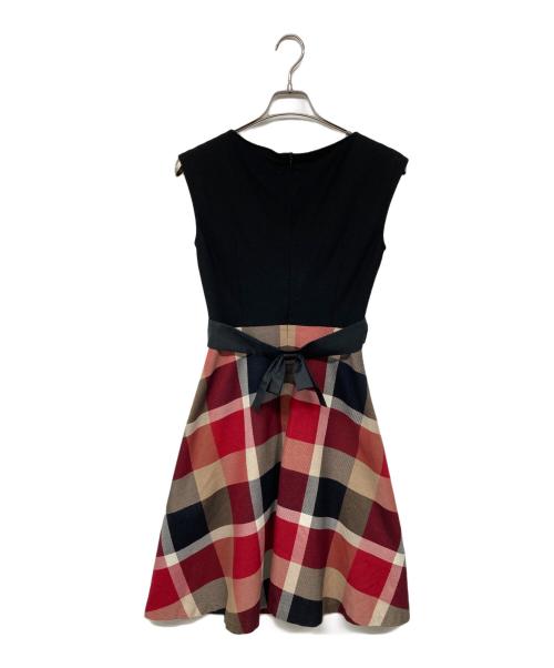 BLUE LABEL CRESTBRIDGE（ブルーレーベルクレストブリッジ）BLUE LABEL CRESTBRIDGE (ブルーレーベルクレストブリッジ) チュールレイヤードワンピース ブラック サイズ:36の古着・服飾アイテム