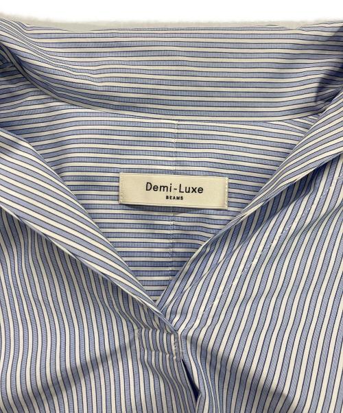 Demi-Luxe Beams（デミルクス ビームス）Demi-Luxe BEAMS (デミルクス ビームス) ボウタイブラウス ブルー サイズ:38の古着・服飾アイテム