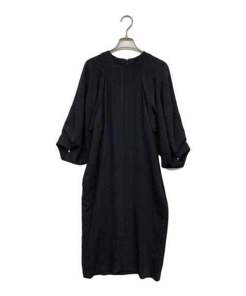 Room no.8（ルームエイト）Room no.8 (ルームエイト) MAT SATIN VOLUME/S DRESS ブラック サイズ:2の古着・服飾アイテム