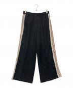 SASQUATCHfabrix.サスクワッチファブリックス）の古着「FAUX SUEDE FLARE TRACK PANTS」｜ブラック