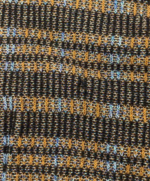 LOUIS VUITTON（ルイ ヴィトン）LOUIS VUITTON (ルイ ヴィトン) 総柄ボーダーコットンニット ブラウン サイズ:XSの古着・服飾アイテム