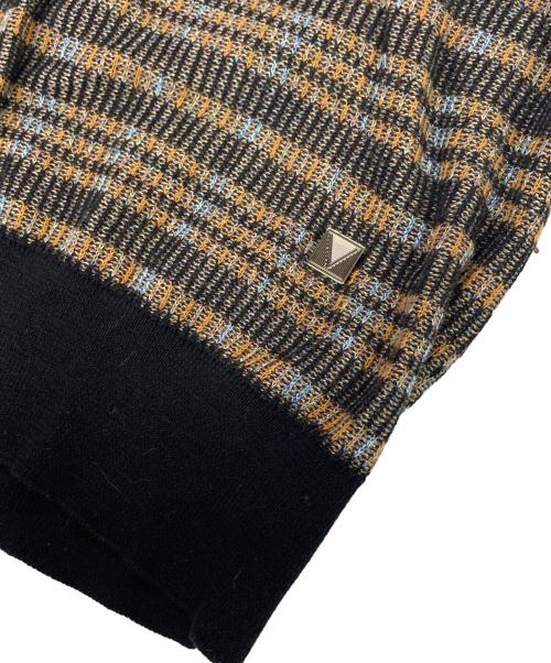 LOUIS VUITTON（ルイ ヴィトン）LOUIS VUITTON (ルイ ヴィトン) 総柄ボーダーコットンニット ブラウン サイズ:XSの古着・服飾アイテム