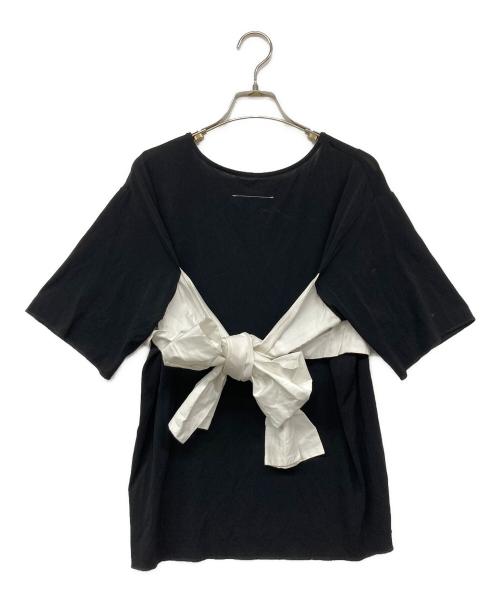MM6 Maison Margiela（エムエムシックスメゾンマルジェラ）MM6 Maison Margiela (エムエムシックスメゾンマルジェラ) FABRIC INSERT T-SHIRT/半袖カットソー ホワイト×ブラック サイズ:Sの古着・服飾アイテム