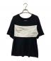 MM6 Maison Margiela（エムエムシックスメゾンマルジェラ）の古着「FABRIC INSERT T-SHIRT/半袖カットソー」｜ホワイト×ブラック