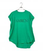 Americanaアメリカーナ）の古着「袖ロールTシャツ」｜グリーン