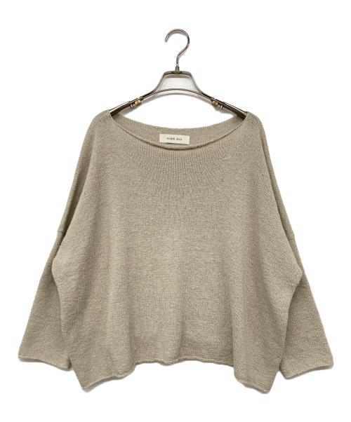 evam eva（エヴァムエヴァ）evam eva (エヴァムエヴァ) linen cotton coil yarn boat neck pullover ベージュ サイズ:記載なしの古着・服飾アイテム