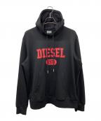 DIESELディーゼル）の古着「ロゴプリントパーカー」｜ブラック