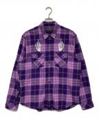 Hysteric Glamour×SUPREMEヒステリックグラマー×シュプリーム）の古着「Plaid Flannel Shirt」｜パープル