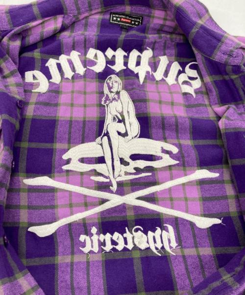 Hysteric Glamour（ヒステリックグラマー）Hysteric Glamour (ヒステリックグラマー) SUPREME (シュプリーム) Plaid Flannel Shirt パープル サイズ:Ｍの古着・服飾アイテム