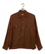Miradorミラドール）の古着「ヴィンテージレーヨンギャバジンシャツ」｜ブラウン