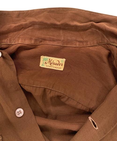 Mirador（ミラドール）Mirador (ミラドール) ヴィンテージレーヨンギャバジンシャツ ブラウン サイズ:Mの古着・服飾アイテム