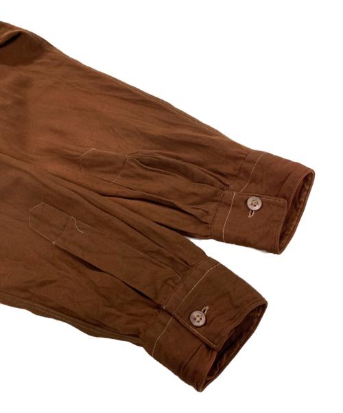 Mirador（ミラドール）Mirador (ミラドール) ヴィンテージレーヨンギャバジンシャツ ブラウン サイズ:Mの古着・服飾アイテム