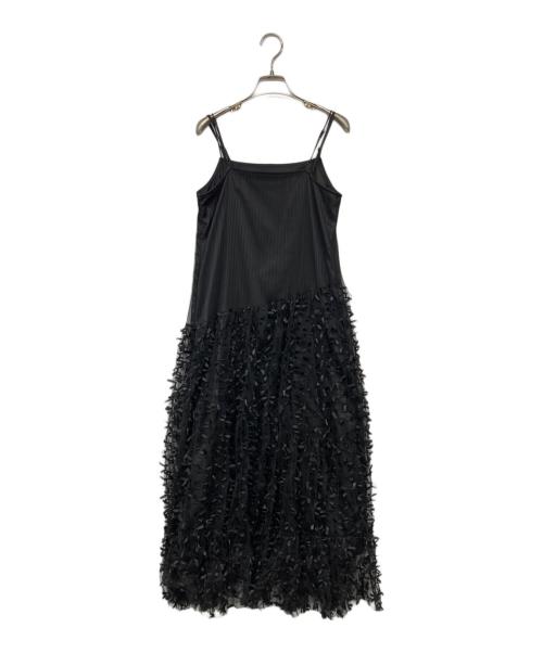 Snidel（スナイデル）Snidel (スナイデル) プリーツバリエキャミワンピース ブラック サイズ:1・F 未使用品の古着・服飾アイテム