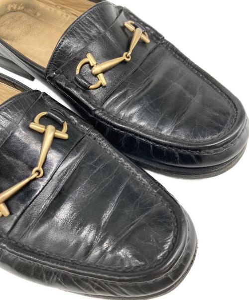GUCCI（グッチ）GUCCI (グッチ) ホースピットローファー ブラック サイズ:40の古着・服飾アイテム