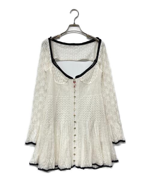 FETICO（フェティコ）FETICO (フェティコ) LACE KNIT MINI DRESS アイボリー サイズ:2の古着・服飾アイテム