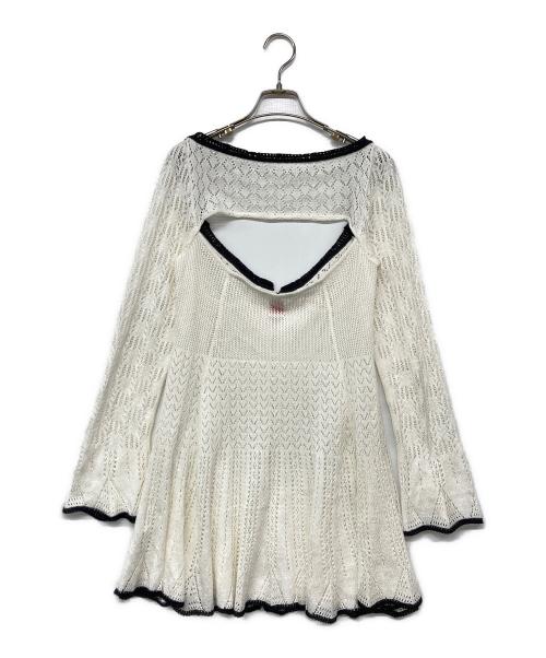 FETICO（フェティコ）FETICO (フェティコ) LACE KNIT MINI DRESS アイボリー サイズ:2の古着・服飾アイテム