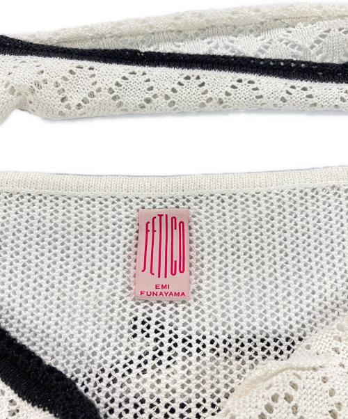 FETICO（フェティコ）FETICO (フェティコ) LACE KNIT MINI DRESS アイボリー サイズ:2の古着・服飾アイテム