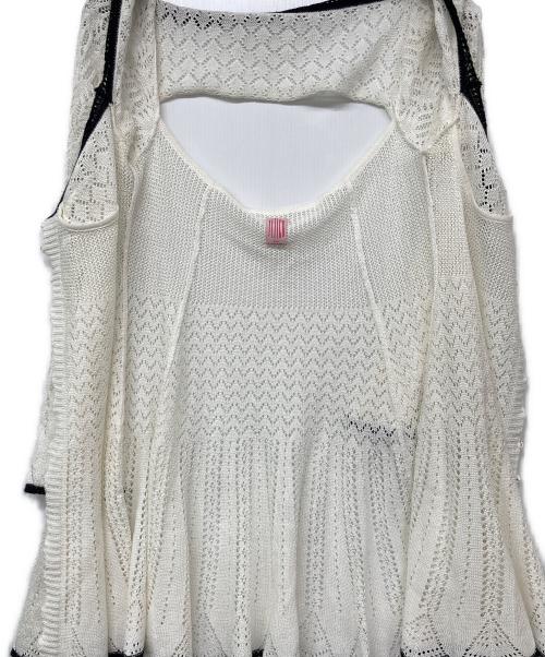 FETICO（フェティコ）FETICO (フェティコ) LACE KNIT MINI DRESS アイボリー サイズ:2の古着・服飾アイテム