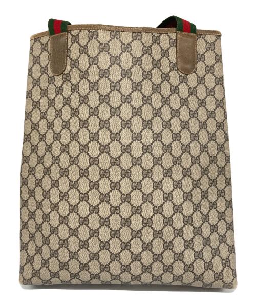 GUCCI（グッチ）GUCCI (グッチ) GGスプリーム シェリーライン トートバッグ ブラウンの古着・服飾アイテム