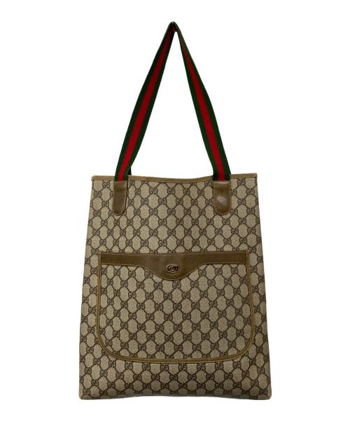 GUCCI（グッチ）GUCCI (グッチ) GGスプリーム シェリーライン トートバッグ ブラウンの古着・服飾アイテム