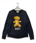 GUCCIグッチ）の古着「ベアワッペンダメージ加工スウェット」｜ブラック