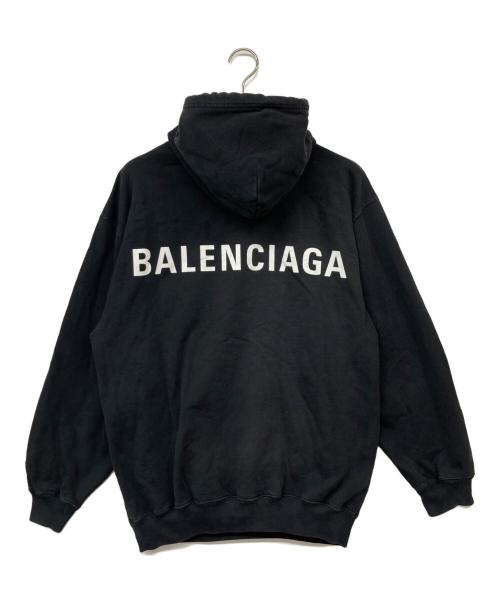 BALENCIAGA（バレンシアガ）BALENCIAGA (バレンシアガ) バックロゴプリントパーカー ブラック サイズ:Mの古着・服飾アイテム