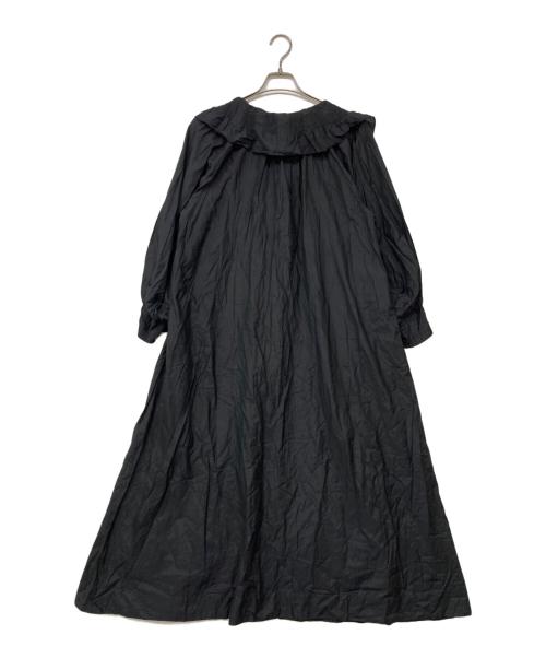 ne quittez pas（ヌキテパ）ne quittez pas (ヌキテパ) COTTON SILK PINTUCK COLLOR DRESS ブラック サイズ:Mの古着・服飾アイテム