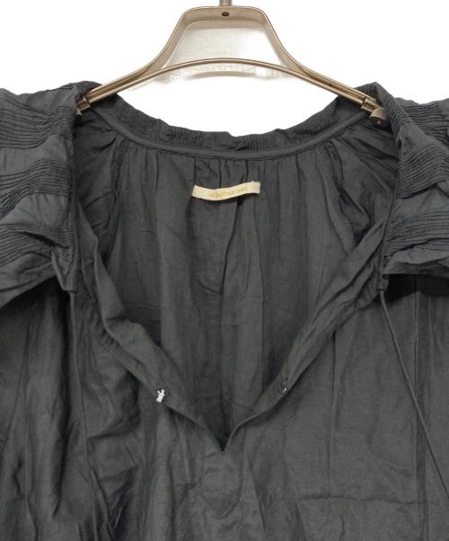 ne quittez pas（ヌキテパ）ne quittez pas (ヌキテパ) COTTON SILK PINTUCK COLLOR DRESS ブラック サイズ:Mの古着・服飾アイテム