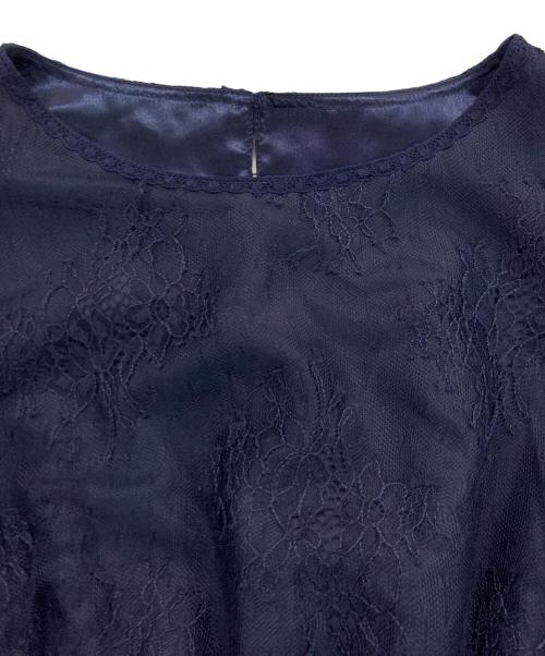 NOLLEY'S（ノーリーズ）NOLLEY'S (ノーリース) 総レースワンピース ネイビー サイズ:38の古着・服飾アイテム