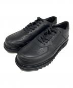 code number pashaコードナンバーパシャ）の古着「レザースニーカー」｜ブラック