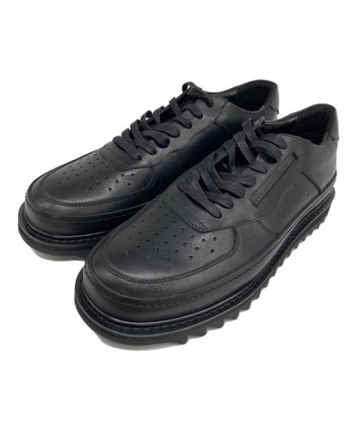 code number pasha（コードナンバーパシャ）code number pasha (コードナンバーパシャ) レザースニーカー ブラック サイズ:29の古着・服飾アイテム