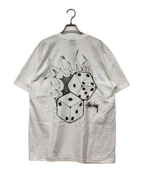stussy（ステューシー）stussy (ステューシー) FIRE DICE TEE ホワイト サイズ:Mの古着・服飾アイテム