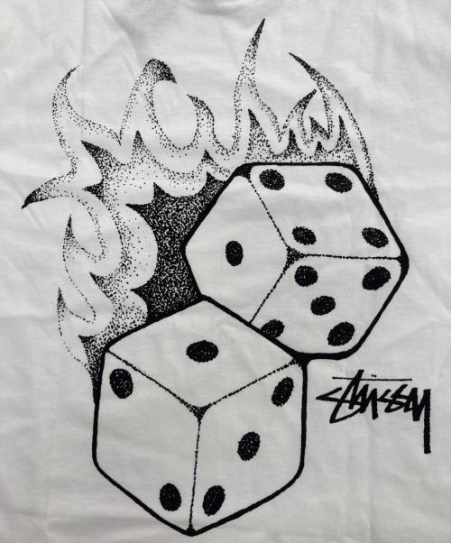 stussy（ステューシー）stussy (ステューシー) FIRE DICE TEE ホワイト サイズ:Mの古着・服飾アイテム