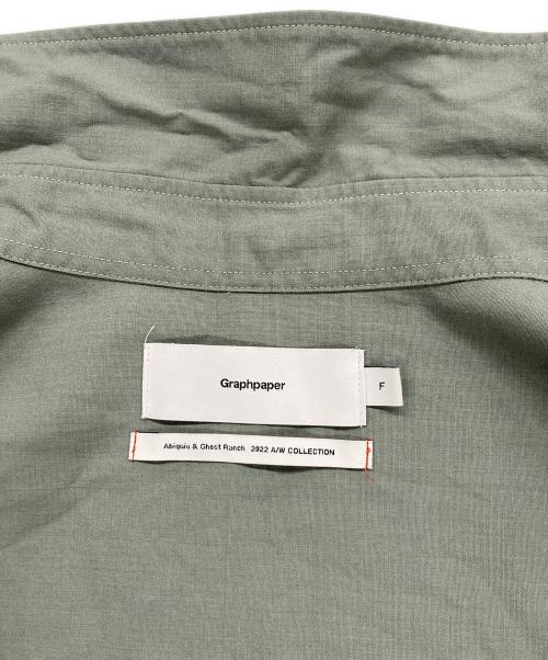 Graphpaper（グラフペーパー）Graphpaper (グラフペーパー) FINE WOOL TROPICAL OVERSIZED REGULAR COLLAR SHIRT グリーン サイズ:Fの古着・服飾アイテム