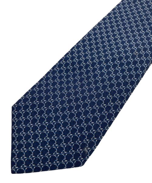 GUCCI（グッチ）GUCCI (グッチ) GG総柄シルクネクタイ ネイビー サイズ:-の古着・服飾アイテム