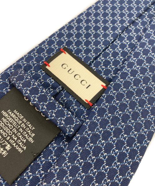 GUCCI（グッチ）GUCCI (グッチ) GG総柄シルクネクタイ ネイビー サイズ:-の古着・服飾アイテム