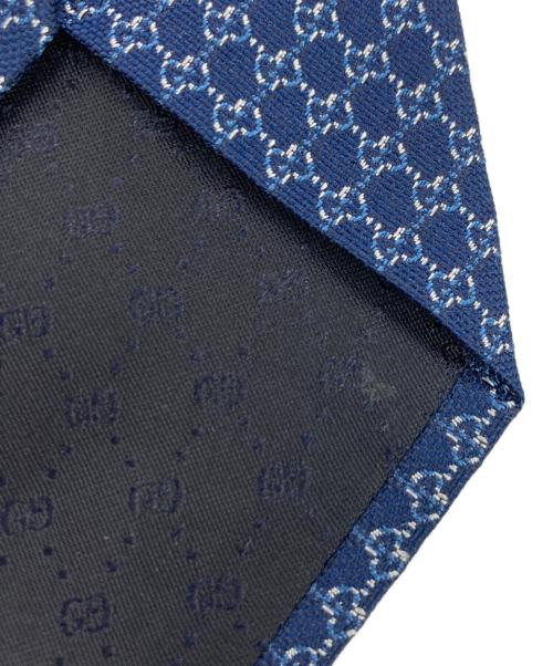 GUCCI（グッチ）GUCCI (グッチ) GG総柄シルクネクタイ ネイビー サイズ:-の古着・服飾アイテム