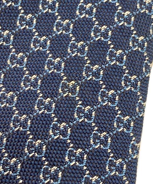 GUCCI（グッチ）GUCCI (グッチ) GG総柄シルクネクタイ ネイビー サイズ:-の古着・服飾アイテム
