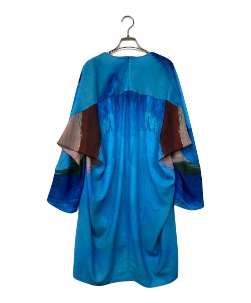 HIROKO KOSHINO（ヒロコ コシノ）HIROKO KOSHINO (ヒロコ コシノ) アートプリントブラウス ブルー サイズ:40の古着・服飾アイテム