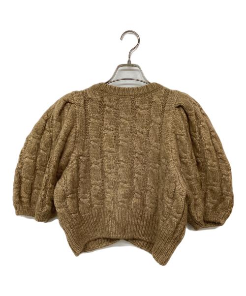 Simone Rocha（シモーネ ロシャ）Simone Rocha (シモーネ ロシャ) 半袖ビジューニットカーディガン ブラウン サイズ:Lの古着・服飾アイテム