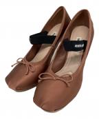 MIU MIUミュウミュウ）の古着「サテンバレエパンプス」｜ブラウン