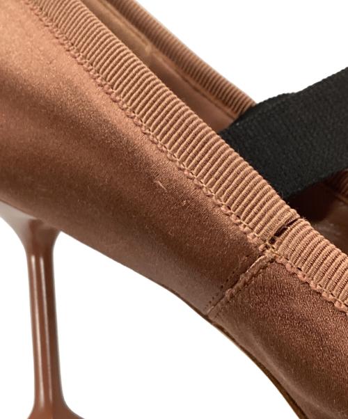 MIU MIU（ミュウミュウ）MIU MIU (ミュウミュウ) サテンバレエパンプス ブラウン サイズ:36 1/2の古着・服飾アイテム