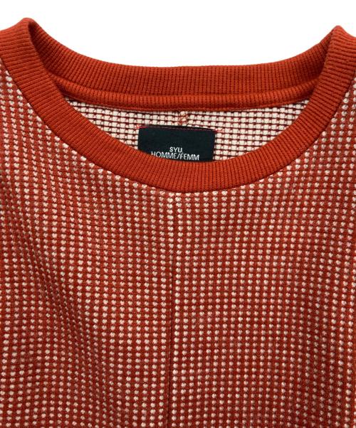 SYU.HOMME/FEMM（シュウオムフェム）SYU.HOMME/FEMM (シュウオムフェム) Mulch Shrink long sleeves レッド サイズ:2の古着・服飾アイテム